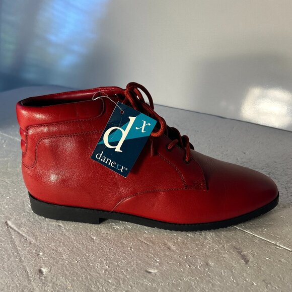 Red Leather Women's Boots - Picture 2 of 9